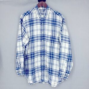 Brooks Brothers shirt plaid button in front linen